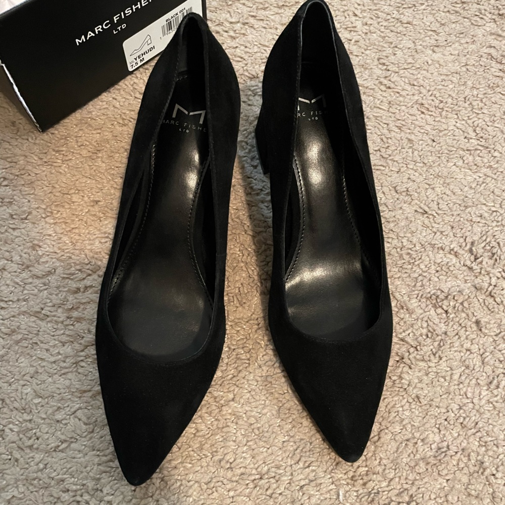 Marc Fisher suede block heel pump